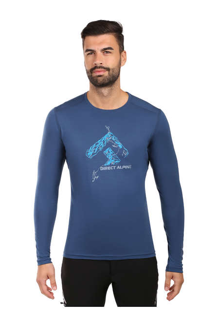 Fotogalerie Pánské merino triko FURRY LONG navy (Rock way)
