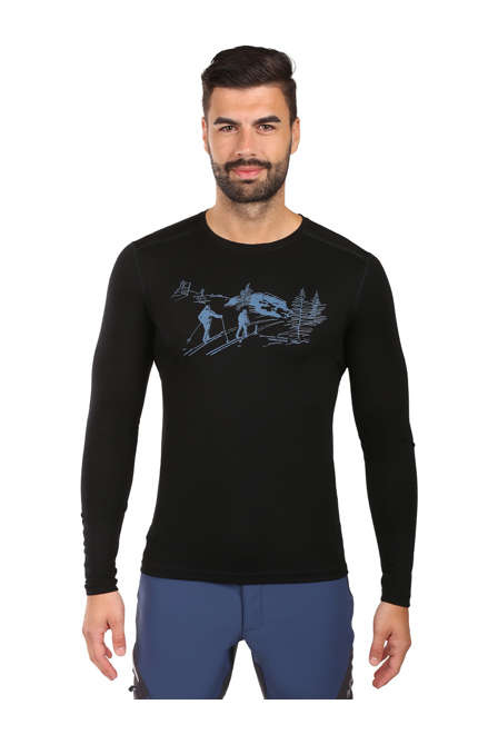 Fotogalerie Pánské merino triko FURRY LONG black (Northbound)