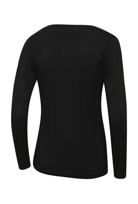 Fotogalerie Dámské funkční merino triko FURRY LONG LADY black (Simple lines)
