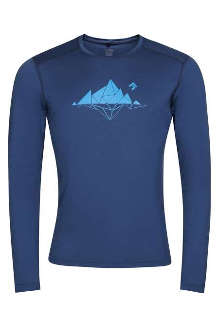 Fotogalerie Pánské merino triko FURRY LONG navy (Glacial lake)